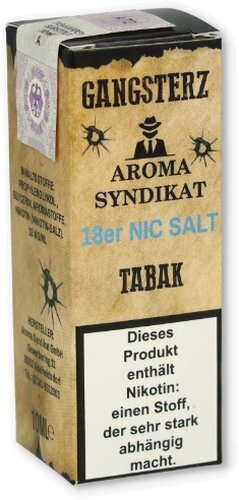 Gangsterzt Tabak Nikotinsalz Liquid 10ml 18mg Gangsterzt Tabak Nikotinsalz Liquid 10ml 18mg