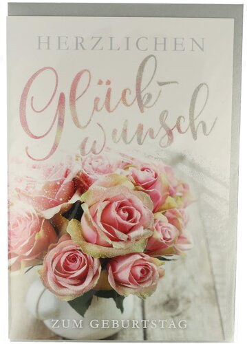 Geburtstagsgrüße Rosen Karte mit Umschlag 18 x 12cm Geburtstagsgrüße Rosen Karte mit Umschlag 18 x 12cm