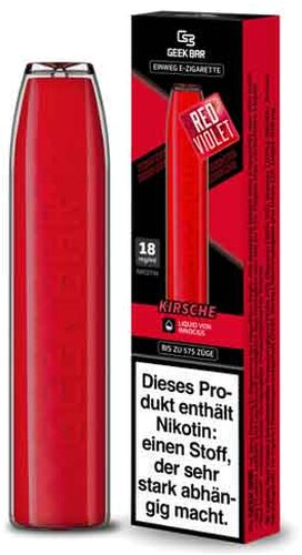 GeekBar Kirsche 18mg Disposable E-Zigarette max. 575 Züge GeekBar Kirsche 18mg Disposable E-Zigarette max. 575 Züge