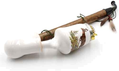 Gesteckpfeife aus Porzellan mit Jagdmotiv Rehbock Sprung Kopfform Krug 30cm Gesteckpfeife aus Porzellan mit Jagdmotiv Rehbock Sprung Kopfform Krug 30cm