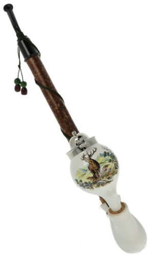 Gesteckpfeife aus Porzellan mit Jagdmotiv Röhrender Hirsch Kopfform Kugel 30cm Gesteckpfeife aus Porzellan mit Jagdmotiv Röhrender Hirsch Kopfform Kugel 30cm