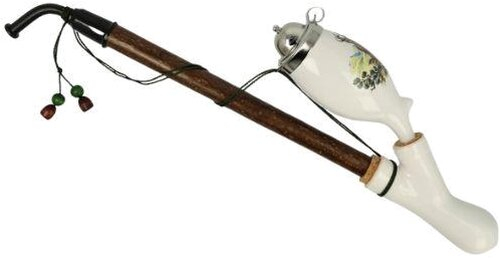 Gesteckpfeife aus Porzellan mit Jagdmotiv Röhrender Hirsch Kopfform Oval 30cm Gesteckpfeife aus Porzellan mit Jagdmotiv Röhrender Hirsch Kopfform Oval 30cm