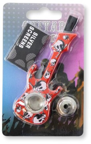 Gitarre Metall/Kunstoff Pfeife geblistert Rot