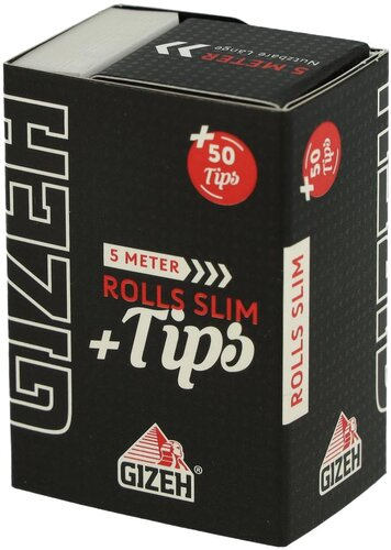GIZEH 5 Meter ROLLS SLIM + Tips +50 Tips extra fine GIZEH 5 Meter ROLLS SLIM + Tips +50 Tips extra fine