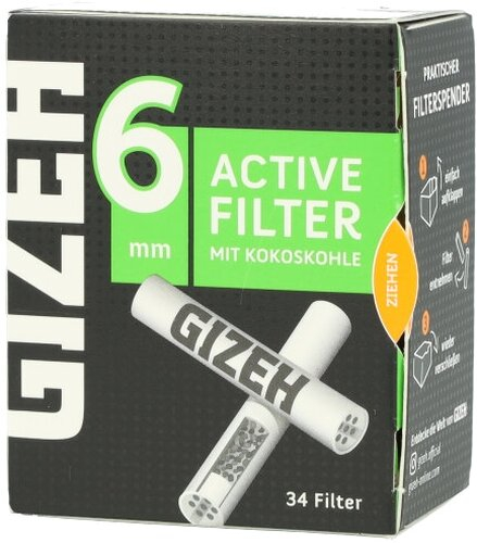 Gizeh Active Filter Slim 6mm Aktivkohle Zigarettenfilter Gizeh Active Filter Slim 6mm Aktivkohle Zigarettenfilter