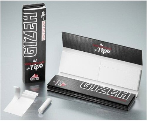 Gizeh Black Filter Tips King Size Slim + Tips 34 Blättchen Gizeh Black Filter Tips King Size Slim + Tips 34 Blättchen