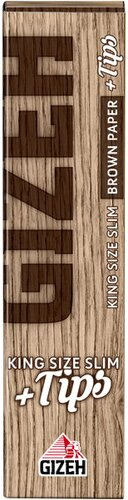 GIZEH Brown King Size Slim Zigarettenpapier + Filter Tips 34 Blättchen