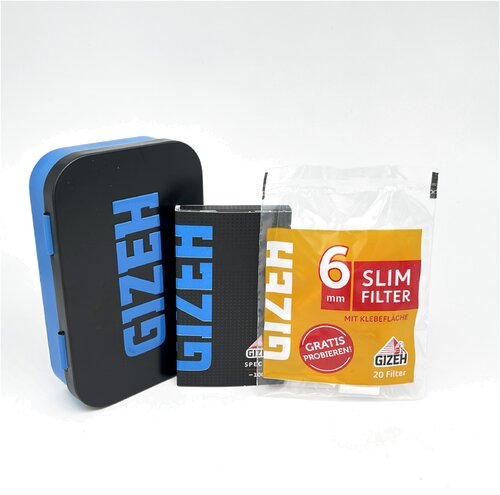 Gizeh Dreher-Box inkl. Paper und Filter schwarz-blau