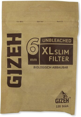 Gizeh Filter Slim Pure XL Zigarettenfilter 6mm 120 Stück