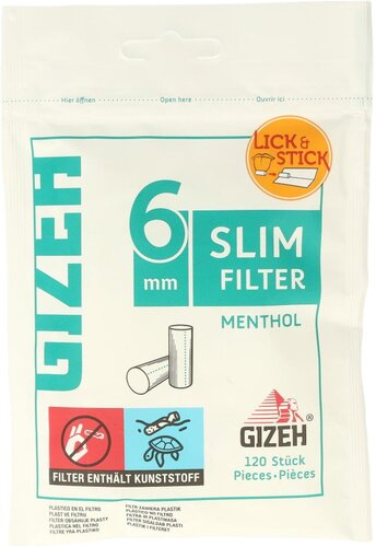 Gizeh Slim Filter Menthol Zigarettenfilter 120 Stück Gizeh Slim Filter Menthol Zigarettenfilter 120 Stück