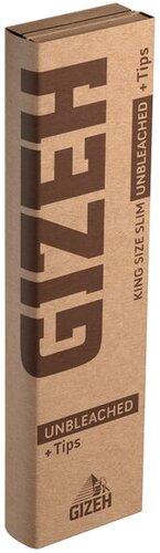 Gizeh Unbleached King Size Slim Longpapers mit Tips 34 Blatt + 34 Tips