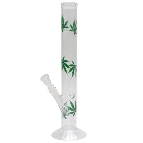 Glas Bong Multi Leaf Grün - Transparent 40cm Gerade Form Glas Bong Multi Leaf Grün - Transparent 40cm Gerade Form