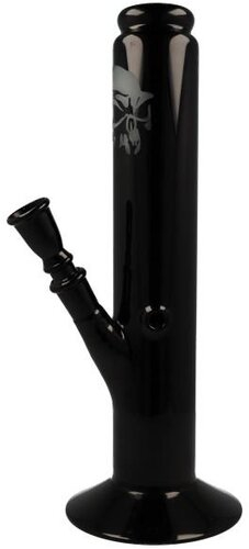 Glas Bong Skull Black Schwarz mit Totenkopf 32cm Gerade Form Glas Bong Skull Black Schwarz mit Totenkopf 32cm Gerade Form