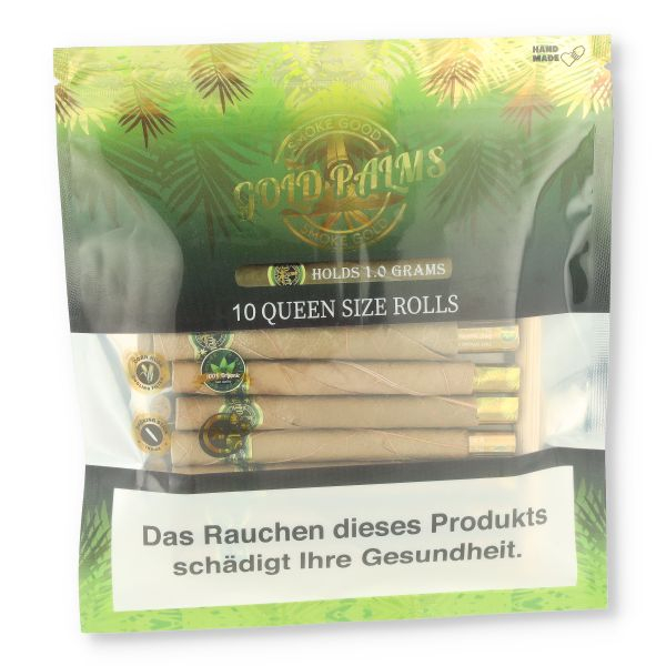 Gold Palms Queen Size Blunt Rolls 10 Stück