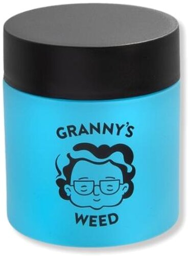 Grannys Weed Premium Stash Jar Aufbewahrungsglas Hellblau