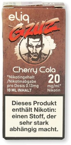 Gzuz eliq Nikotinsalz Liquid Cherry Cola 20mg/ml Gzuz eliq Nikotinsalz Liquid Cherry Cola 20mg/ml