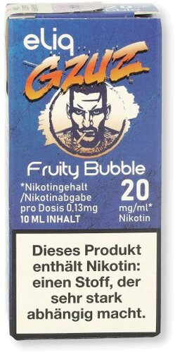 Gzuz eliq Nikotinsalz Liquid Fruity Bubble 20mg/ml Gzuz eliq Nikotinsalz Liquid Fruity Bubble 20mg/ml