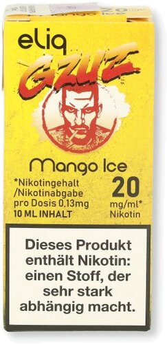 Gzuz eliq Nikotinsalz Liquid Mango Ice 20mg/ml Gzuz eliq Nikotinsalz Liquid Mango Ice 20mg/ml