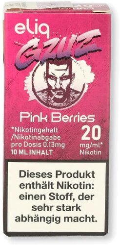 Gzuz eliq Nikotinsalz Liquid Pink Berries 20mg/ml Gzuz eliq Nikotinsalz Liquid Pink Berries 20mg/ml