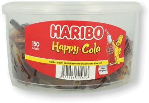 Haribo Happy-Cola Dose 150 Stück Haribo Happy-Cola Dose 150 Stück