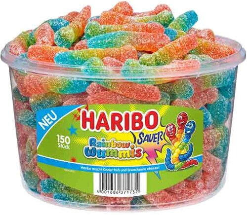 Haribo Rainbow Wummis sauer 150Stk. Dose Haribo Rainbow Wummis sauer 150Stk. Dose