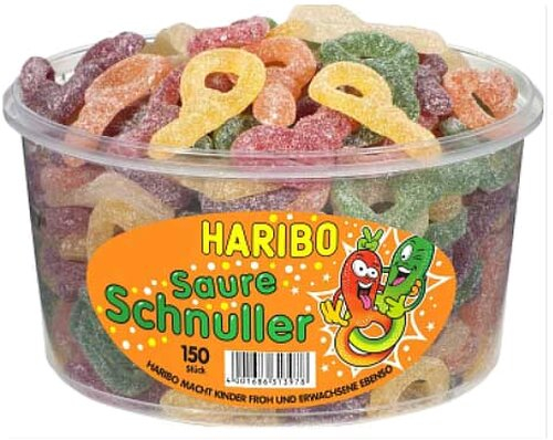 Haribo Saure Schnuller 150 Stück Dose Haribo Saure Schnuller 150 Stück Dose
