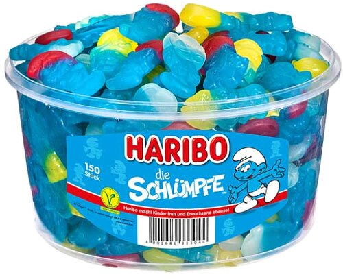 Haribo Schlümpfe 150 Stück Dose Haribo Schlümpfe 150 Stück Dose