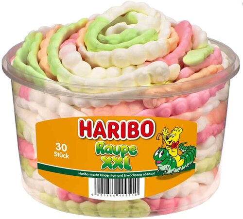 Haribo XXL Raupe 30 Stück Dose Haribo XXL Raupe 30 Stück Dose