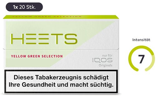 HEETS Yellow Green Tobacco Sticks für IQOS 1 x 20 Stück HEETS Yellow Green Tobacco Sticks für IQOS 1 x 20 Stück