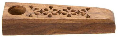 Holzpfeife Rectangular Carved Braun Nr.1