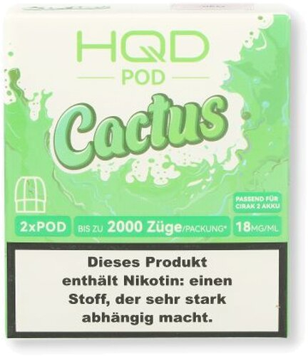 HQD CIRAK 2 Pod Cactus 2x2ml 18mg/ml HQD CIRAK 2 Pod Cactus 2x2ml 18mg/ml