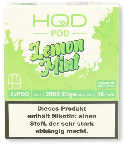 HQD CIRAK 2 Pod Lemon Mint 2x2ml 18mg/ml