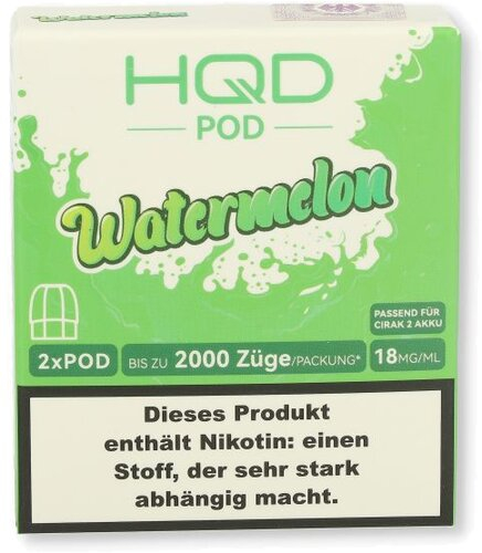 HQD CIRAK 2 Pod Watermelon 2x2ml 18mg/ml HQD CIRAK 2 Pod Watermelon 2x2ml 18mg/ml