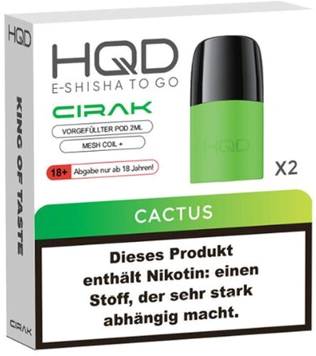 HQD CIRAK 2x2ml Pods Cactus 18mg HQD CIRAK 2x2ml Pods Cactus 18mg