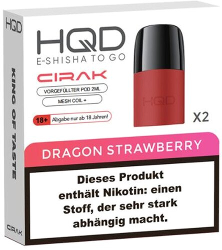 HQD CIRAK 2x2ml Pods Dragon Strawberry 18mg HQD CIRAK 2x2ml Pods Dragon Strawberry 18mg