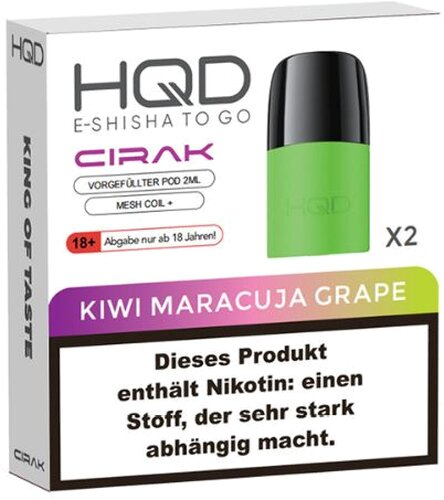HQD CIRAK 2x2ml Pods Kiwi Maracuja Grape 18mg HQD CIRAK 2x2ml Pods Kiwi Maracuja Grape 18mg