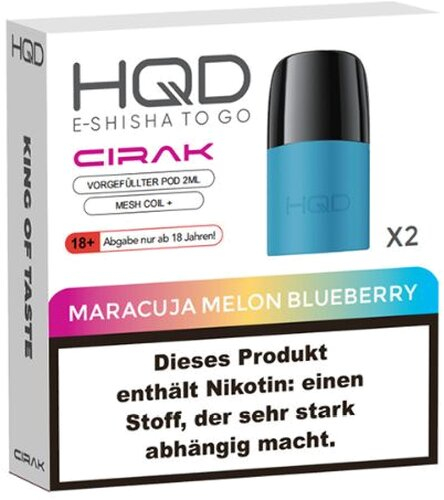 HQD CIRAK 2x2ml Pods Maracuja Melon Blueberry 18mg HQD CIRAK 2x2ml Pods Maracuja Melon Blueberry 18mg