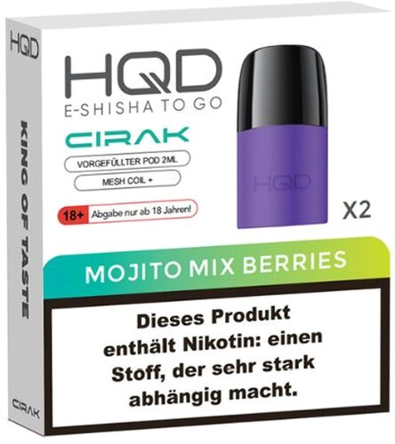 HQD CIRAK 2x2ml Pods Mojito Mix Berries 18mg HQD CIRAK 2x2ml Pods Mojito Mix Berries 18mg