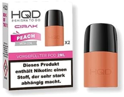 HQD CIRAK 2x2ml Pods Peach 18mg/ml HQD CIRAK 2x2ml Pods Peach 18mg/ml