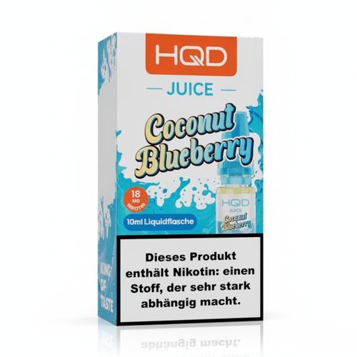 HQD Juice Nikotinsalzliquid Coconut Blueberry 10ml 18mg