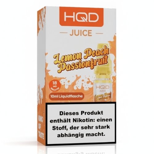 HQD Juice Nikotinsalzliquid Lemon Peach Passionfruit 10ml 18mg