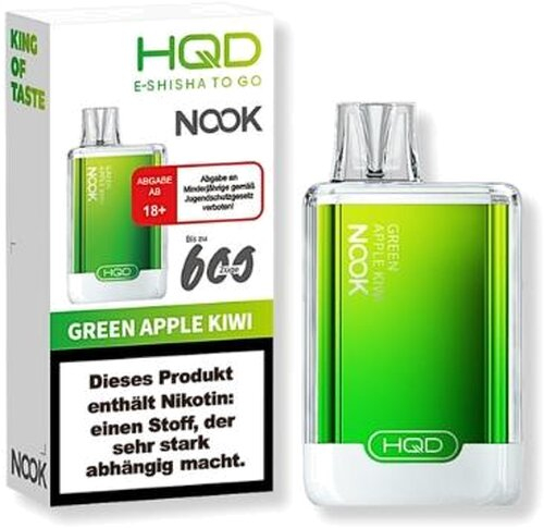 HQD NOOK Green Apple Kiwi Einweg E-Zigarette 18mg/ml