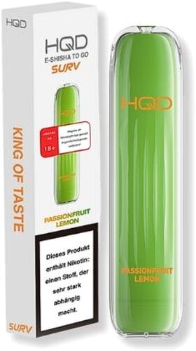 HQD Surv Einweg E-Shisha Passionfruit Lemon ca. 600 Züge 18mg/ml