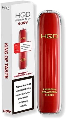 HQD Surv Einweg E-Shisha Raspberry Strawberry Cherry ca. 600 Züge 18mg/ml