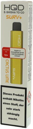 HQD Surv+ Einweg E-Zigarette Cactus Lime 18mg HQD Surv+ Einweg E-Zigarette Cactus Lime 18mg