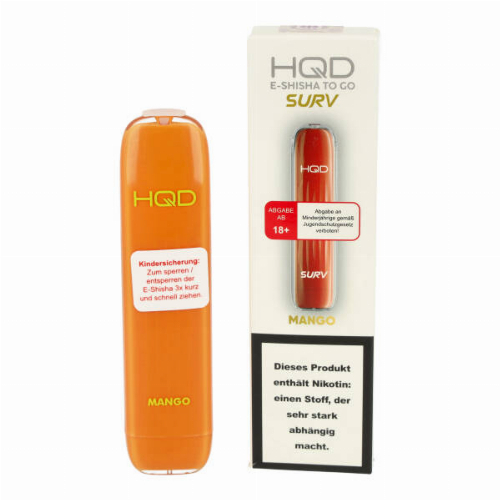 HQD Surv Einweg E-Shisha Mango 600 Züge 18mg HQD Surv Einweg E-Shisha Mango 600 Züge 18mg