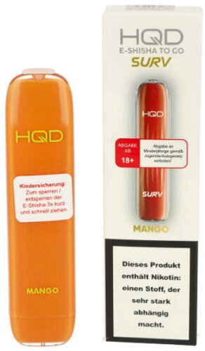 HQD Surv Einweg E-Shisha Mango 600 Züge 18mg HQD Surv Einweg E-Shisha Mango 600 Züge 18mg