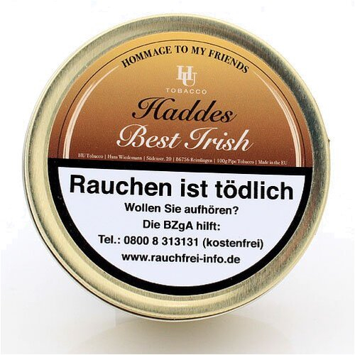 HU Tobacco Haddes Best Irish Pfeifentabak 100g Dose HU Tobacco Haddes Best Irish Pfeifentabak 100g Dose