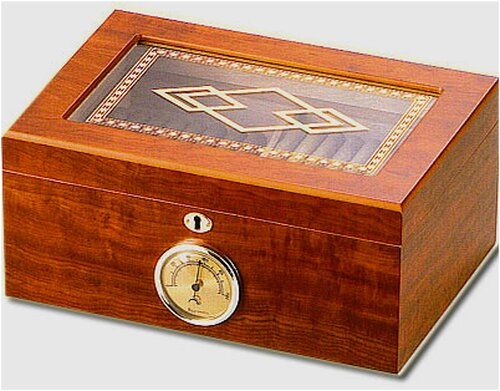 Humidor Glasdeckel Intarsien