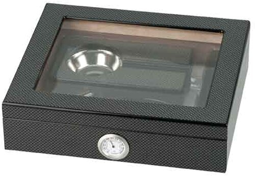 Humidor Set Carbon-Design mit Glasdeckel Humidor Set Carbon-Design mit Glasdeckel